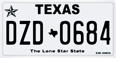 TX license plate DZD0684