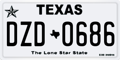 TX license plate DZD0686