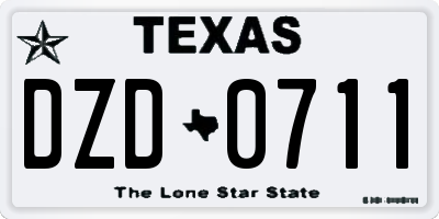 TX license plate DZD0711