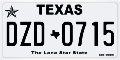 TX license plate DZD0715