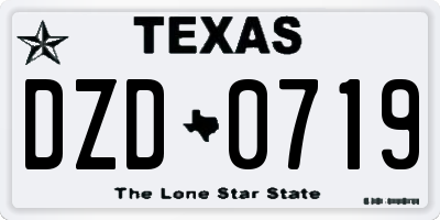 TX license plate DZD0719