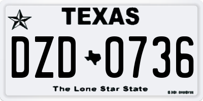 TX license plate DZD0736