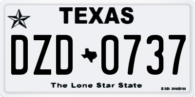 TX license plate DZD0737