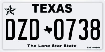 TX license plate DZD0738