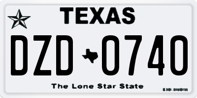 TX license plate DZD0740
