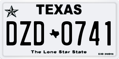 TX license plate DZD0741