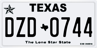 TX license plate DZD0744