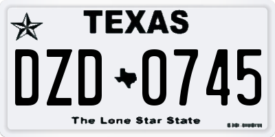 TX license plate DZD0745