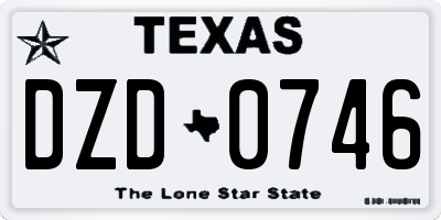 TX license plate DZD0746