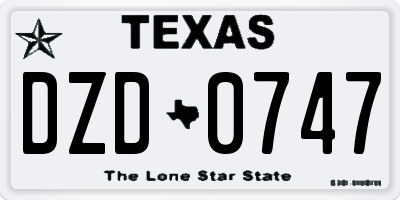 TX license plate DZD0747