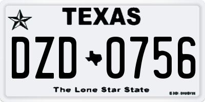TX license plate DZD0756