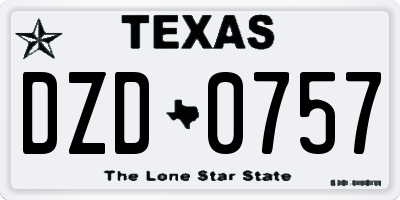 TX license plate DZD0757