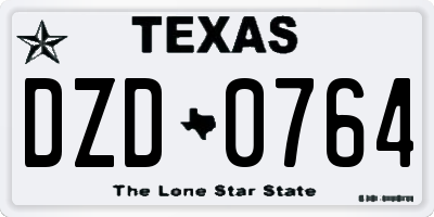 TX license plate DZD0764