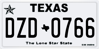 TX license plate DZD0766