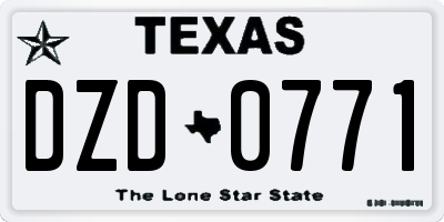 TX license plate DZD0771