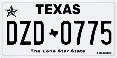 TX license plate DZD0775