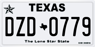 TX license plate DZD0779