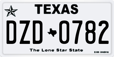 TX license plate DZD0782