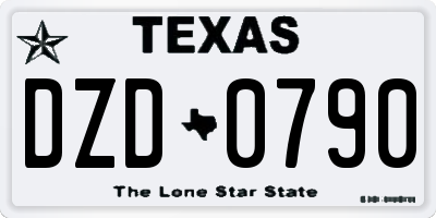 TX license plate DZD0790