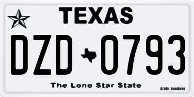 TX license plate DZD0793