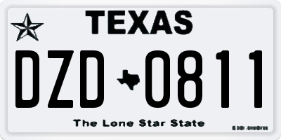 TX license plate DZD0811