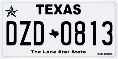 TX license plate DZD0813