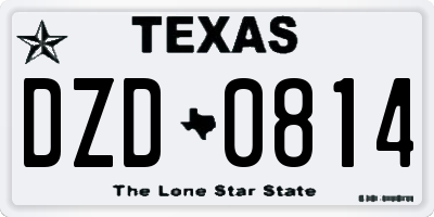TX license plate DZD0814