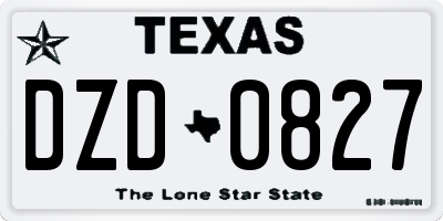 TX license plate DZD0827