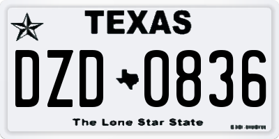 TX license plate DZD0836