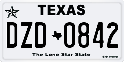 TX license plate DZD0842