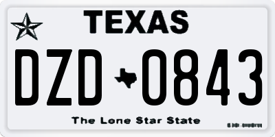 TX license plate DZD0843