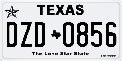 TX license plate DZD0856