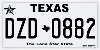 TX license plate DZD0882