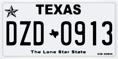 TX license plate DZD0913