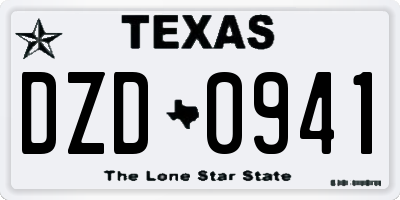 TX license plate DZD0941