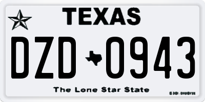 TX license plate DZD0943