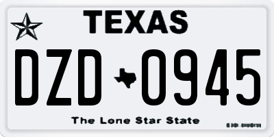 TX license plate DZD0945
