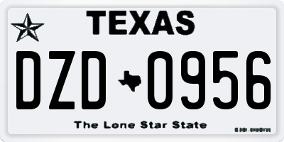 TX license plate DZD0956