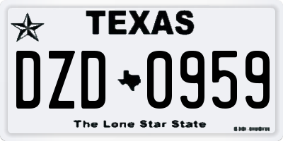TX license plate DZD0959