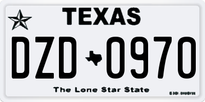 TX license plate DZD0970