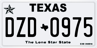 TX license plate DZD0975