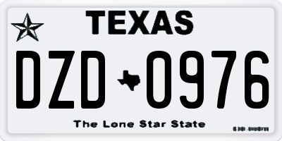 TX license plate DZD0976