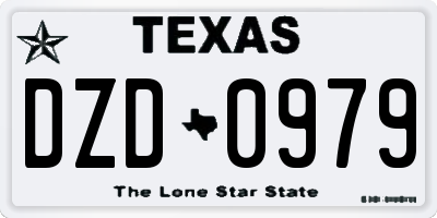TX license plate DZD0979