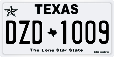 TX license plate DZD1009
