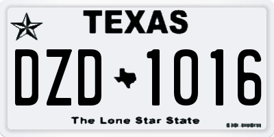 TX license plate DZD1016