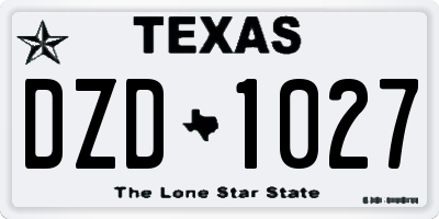 TX license plate DZD1027