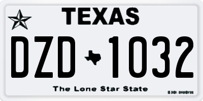 TX license plate DZD1032