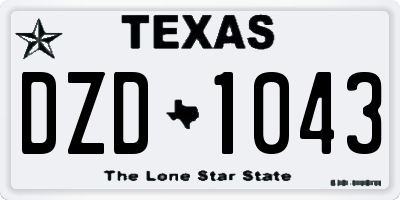 TX license plate DZD1043