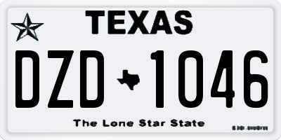 TX license plate DZD1046