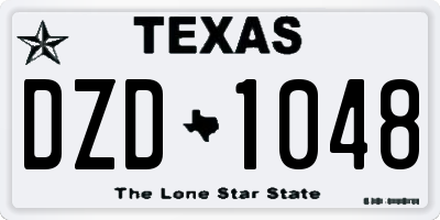 TX license plate DZD1048